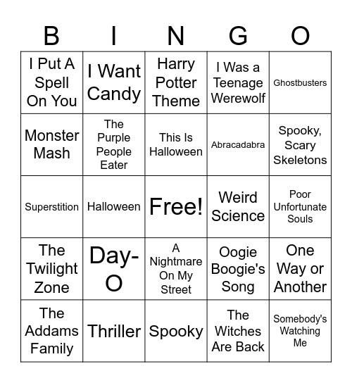 Tangram Halloween Singo Bingo Card