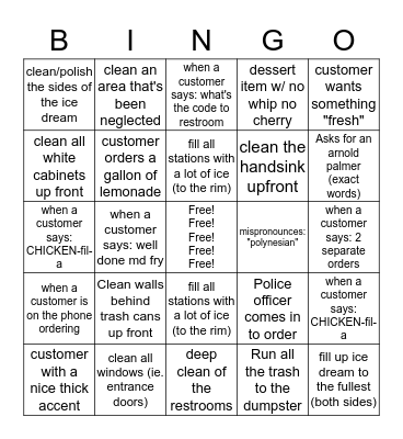 Hope wants to play a game! Bingo Card