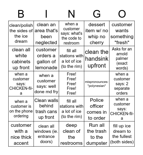 Hope wants to play a game! Bingo Card