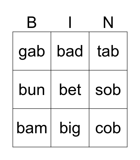 Bingo Card