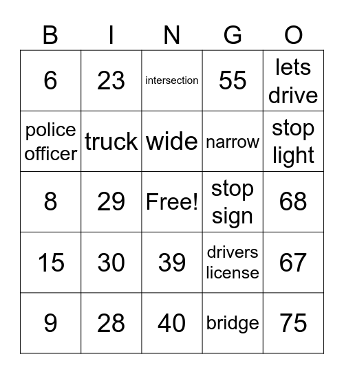 Number Bingo 1-75 Bingo Card