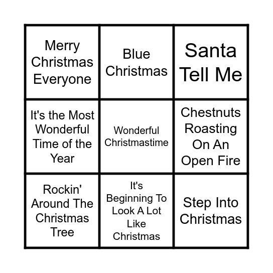 Christmas Bingo Card