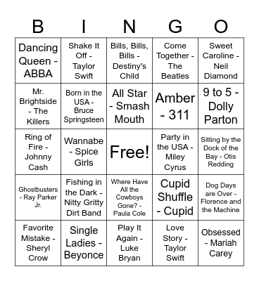 KW Staff Music Bingo Card