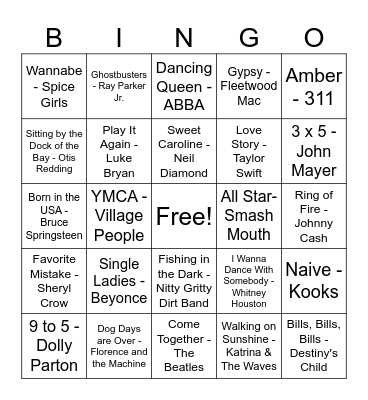 KW Staff Music Bingo Card