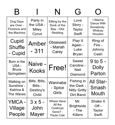 KW Staff Music Bingo Card
