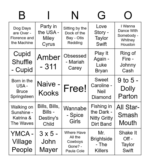 KW Staff Music Bingo Card
