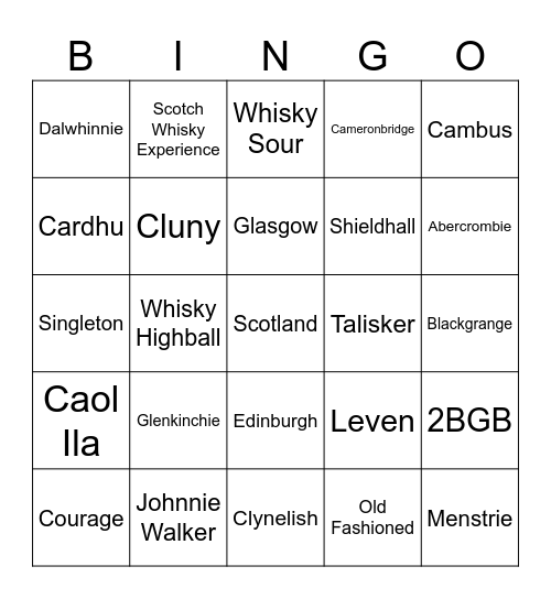 SCOTCH SAFARI Bingo Card