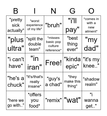 mateen bingo Card