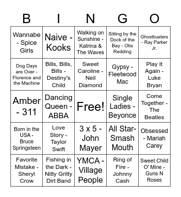 KW Staff Music Bingo Card