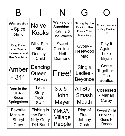 KW Staff Music Bingo Card