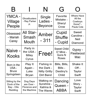 KW Staff Music Bingo Card