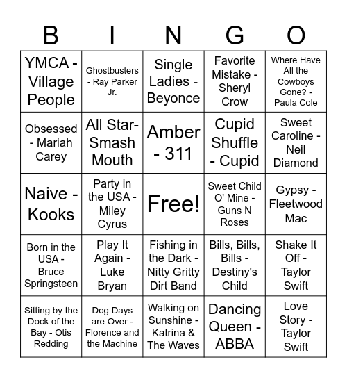 KW Staff Music Bingo Card