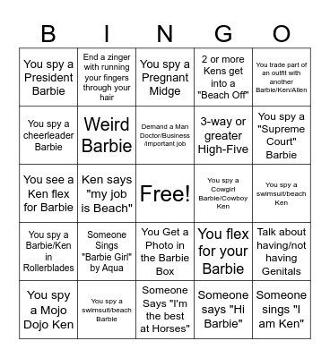 Barbi Bingo Card