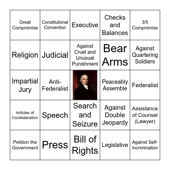 Constitution Bingo Card