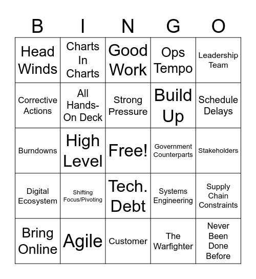 NG Town Hall BINGO Card