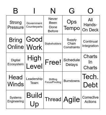 NG Town Hall BINGO Card