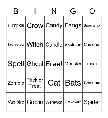 Howl-o-ween Bingo! Bingo Card
