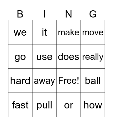 unit 2 bingo Card