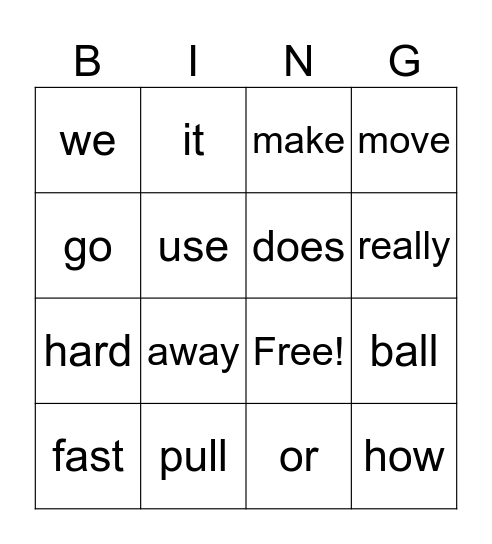 unit 2 bingo Card