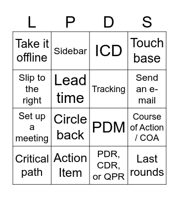 Meeting Bingo Card