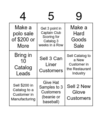 Cintas Bingo Card