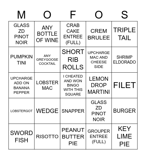 TIME TO UP SELL Bingo Card