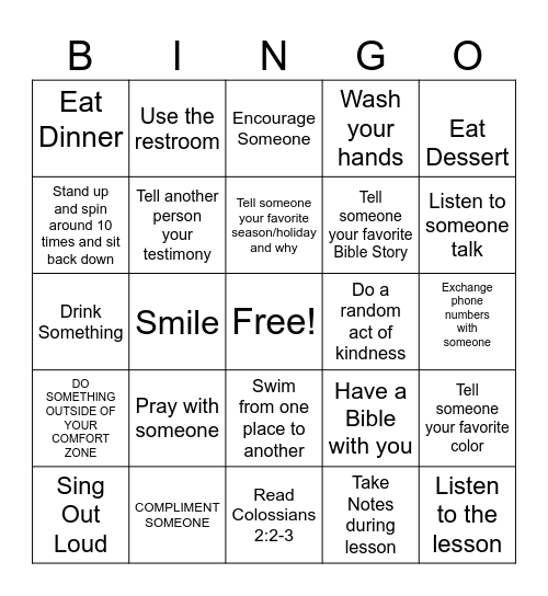 Knit Together BINGO - Col 2:2-3 Bingo Card