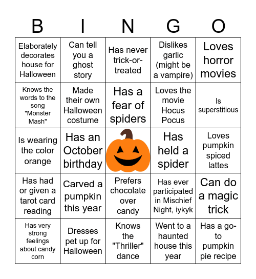 CHTI Halloween Bingo Card