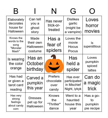 CHTI Halloween Bingo Card