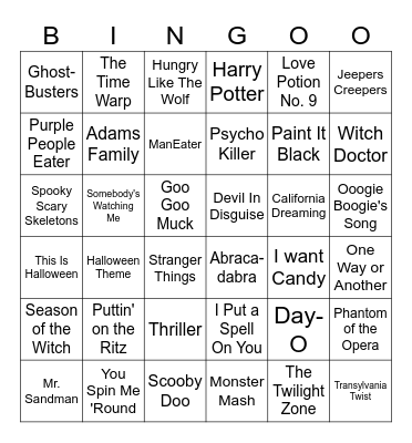 Halloween Bingo Card