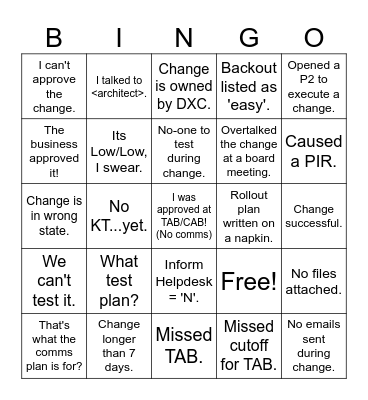 Change Bingo Card
