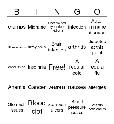 health bingo Card