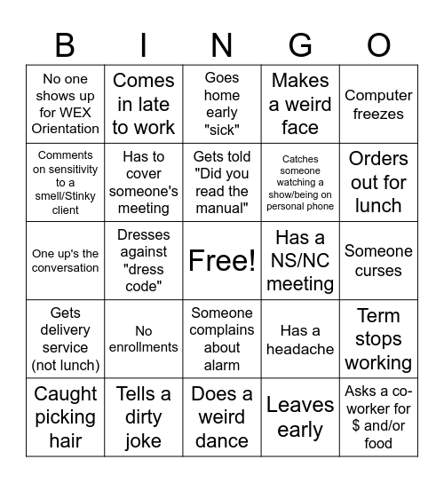 HRDC Bingo Card