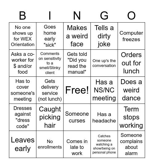 HRDC Bingo Card