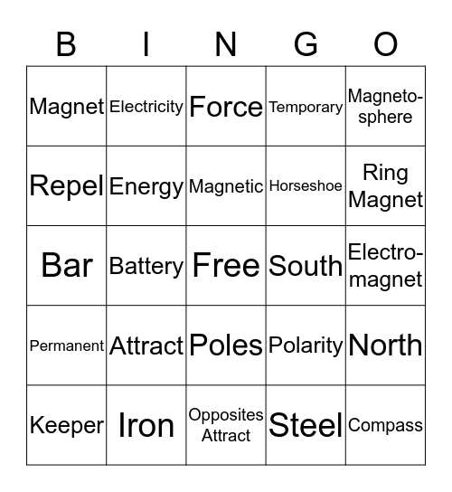 MAGNET BINGO Card