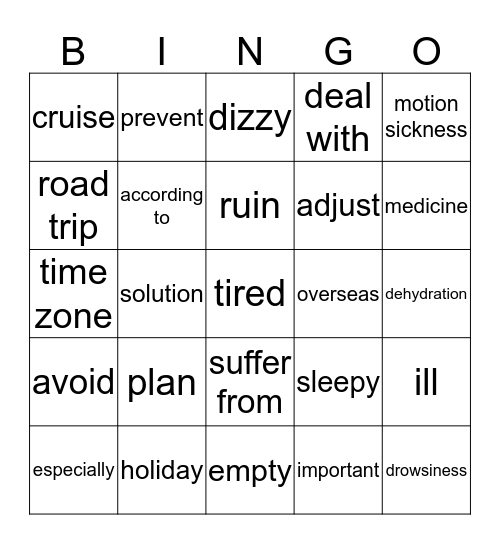 Unit 5 Bingo Card