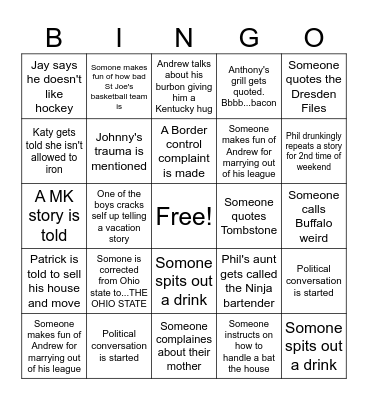 Bingo 1 Bingo Card