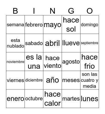 Woodlands Y5 Medley Bingo Card