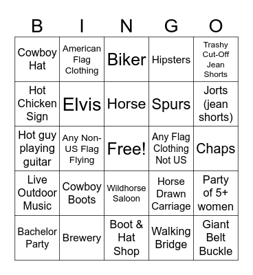 NASHVILLE BINGO Card