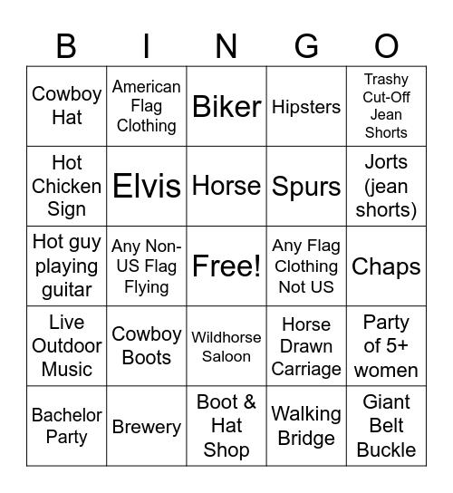 NASHVILLE BINGO Card