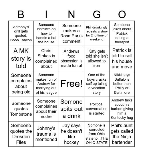 Bingo 6 Bingo Card