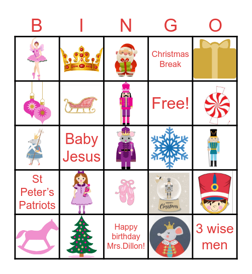 Nutcracker Bingo Card