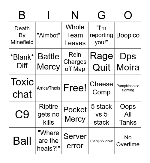 TOTAL MAYHEM BINGO Card