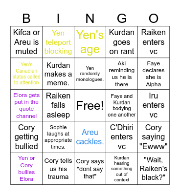 Fellowship Bingo Card Bingo Card