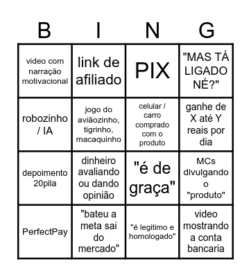BINGO DO GOLPE Bingo Card