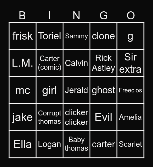 thomas tv characters Bingo Card