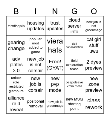 FAN FEST (real version) Bingo Card