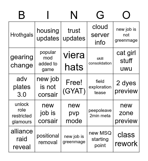 FAN FEST (real version) Bingo Card