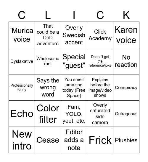 The Click Bingo Card