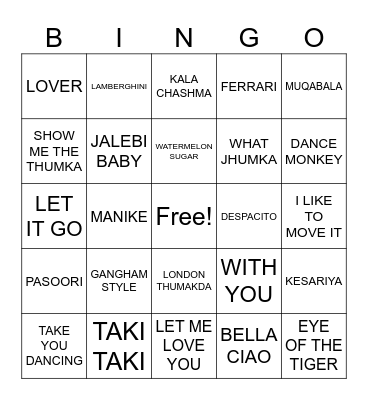 DIWALI MUSICAL Bingo Card